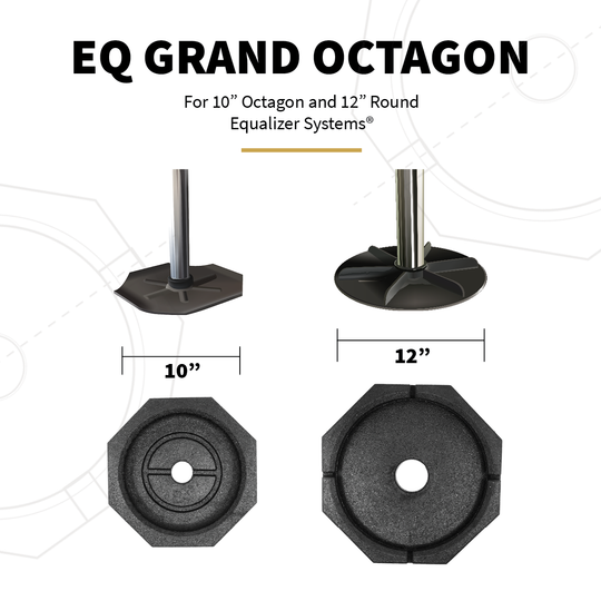 Sizing and compatibility info for EQ Grand Octagon permanent jack pad
