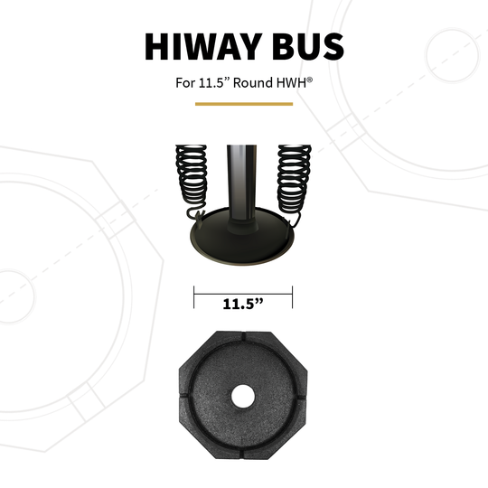 Sizing and compatibility info for HiWay Bus Single permanent jack pad